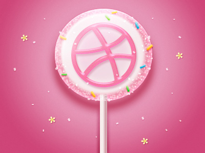 ps绘制可爱的粉色棒棒糖