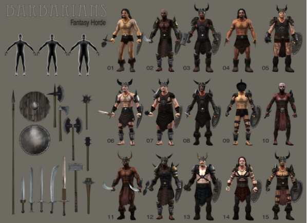 unity3d 野蛮人部落模型