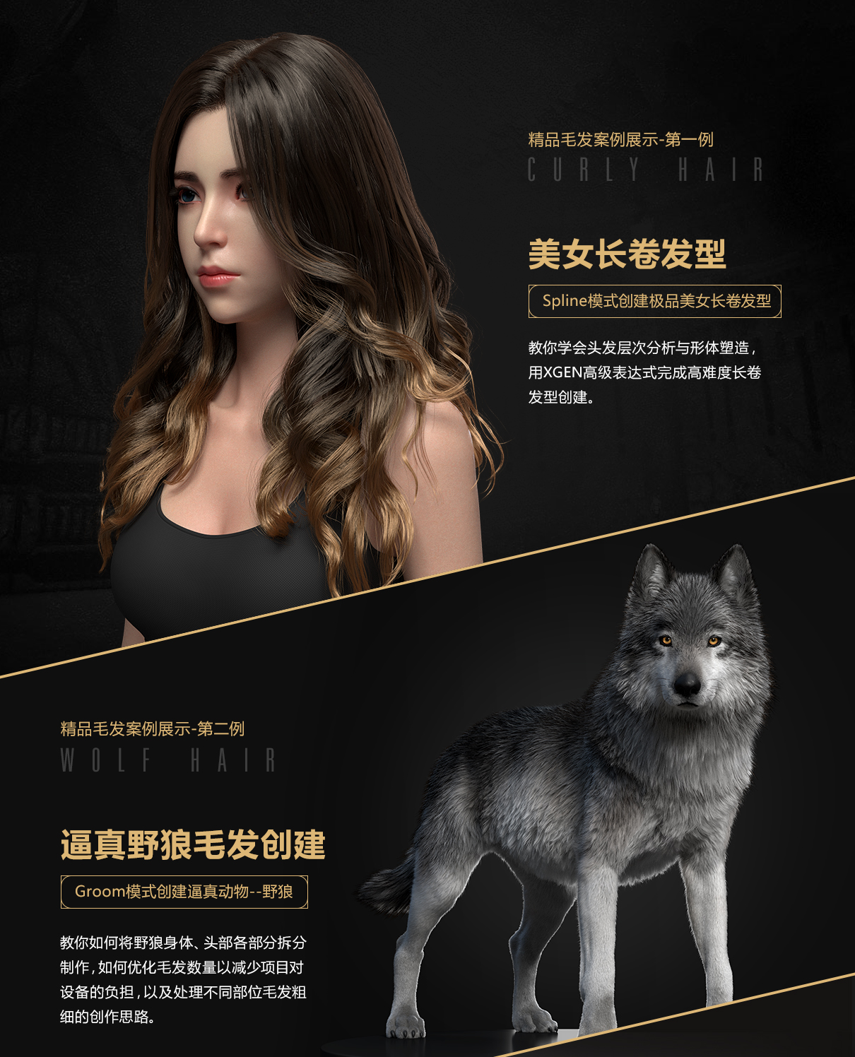 《XGEN毛发宝典》-黄惠峰次世代与影视写实毛发系统教学【多案例】简介