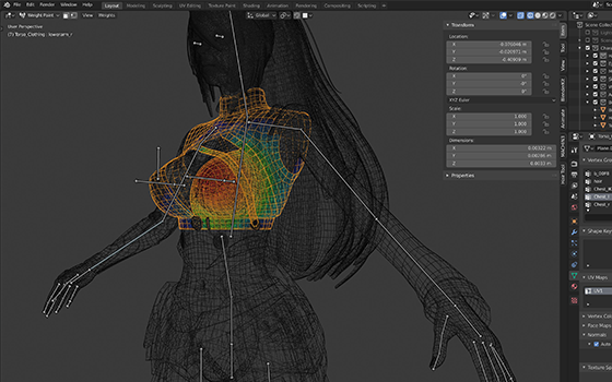 Blender 三维角色 Evelynn 绑定案例教学 正版 中字 视频教程 翼狐网