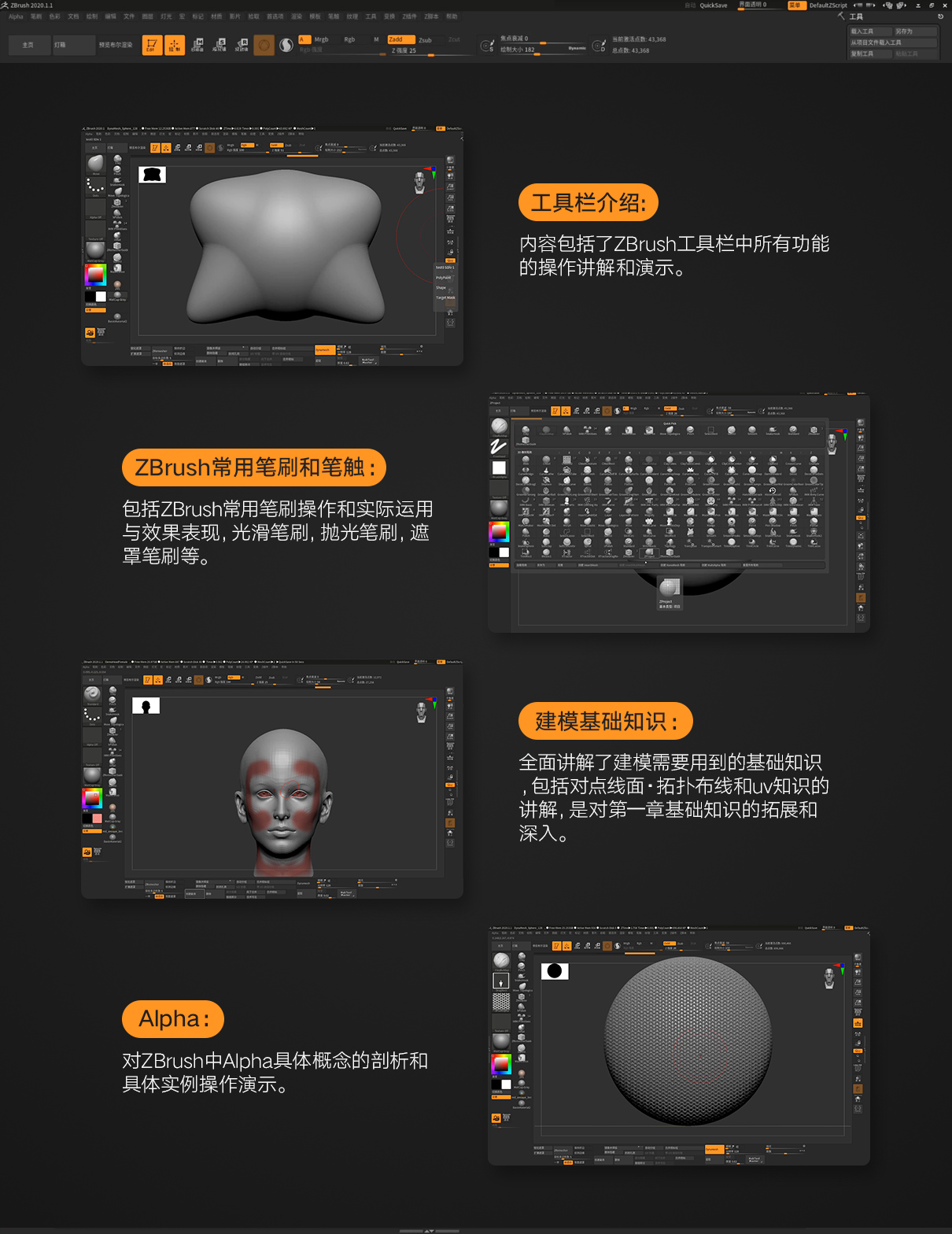 入门 Zbrush 自学宝典 适合基础学员 软件精通 视频教程 翼狐网